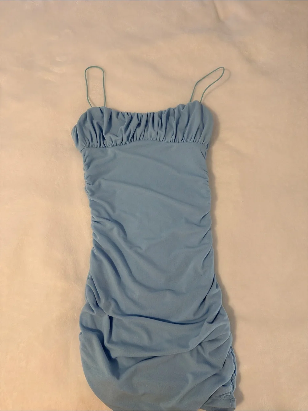 Princess Polly Penney Mini Dress Blue Ruched Bodycom